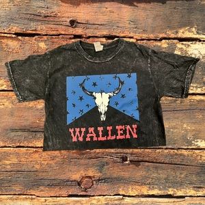 Vintage Washed Morgan Wallen Crop Top S-3X available